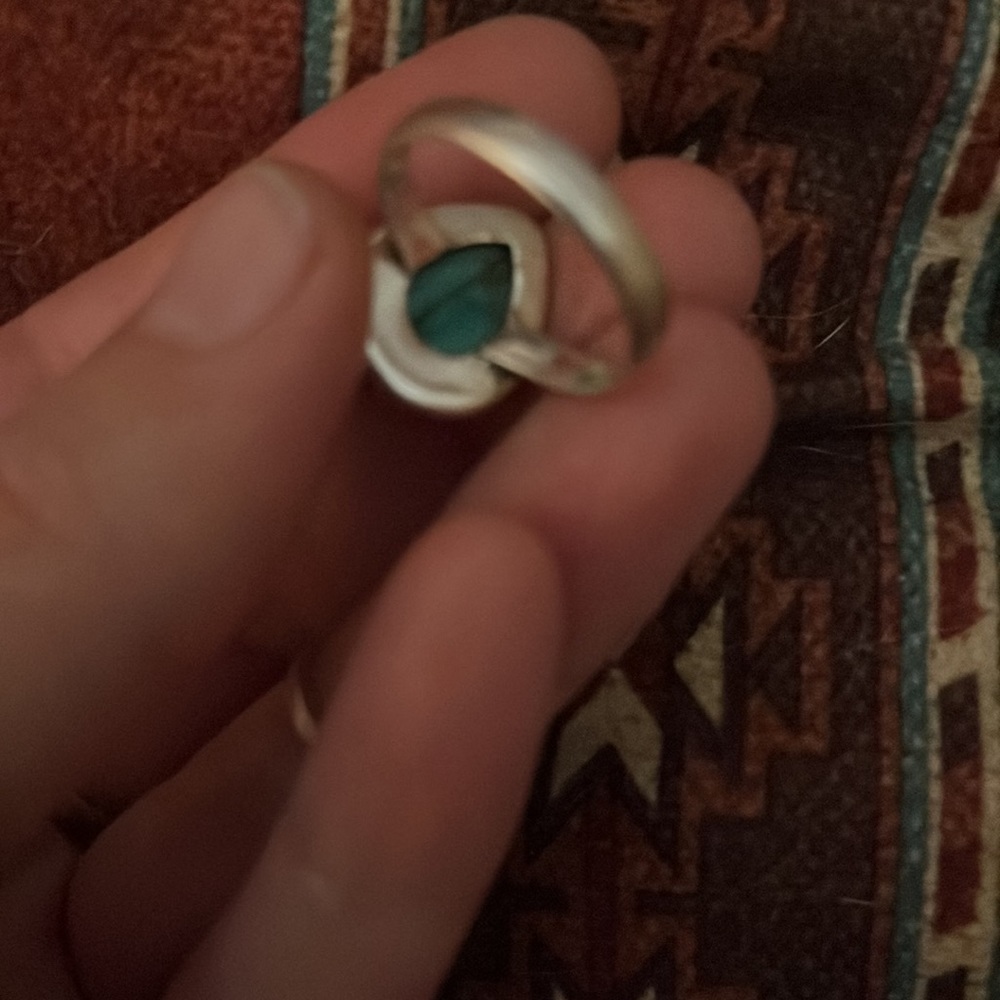 Beautiful Turquoise Solid Sterling Silver Stateme… - image 3